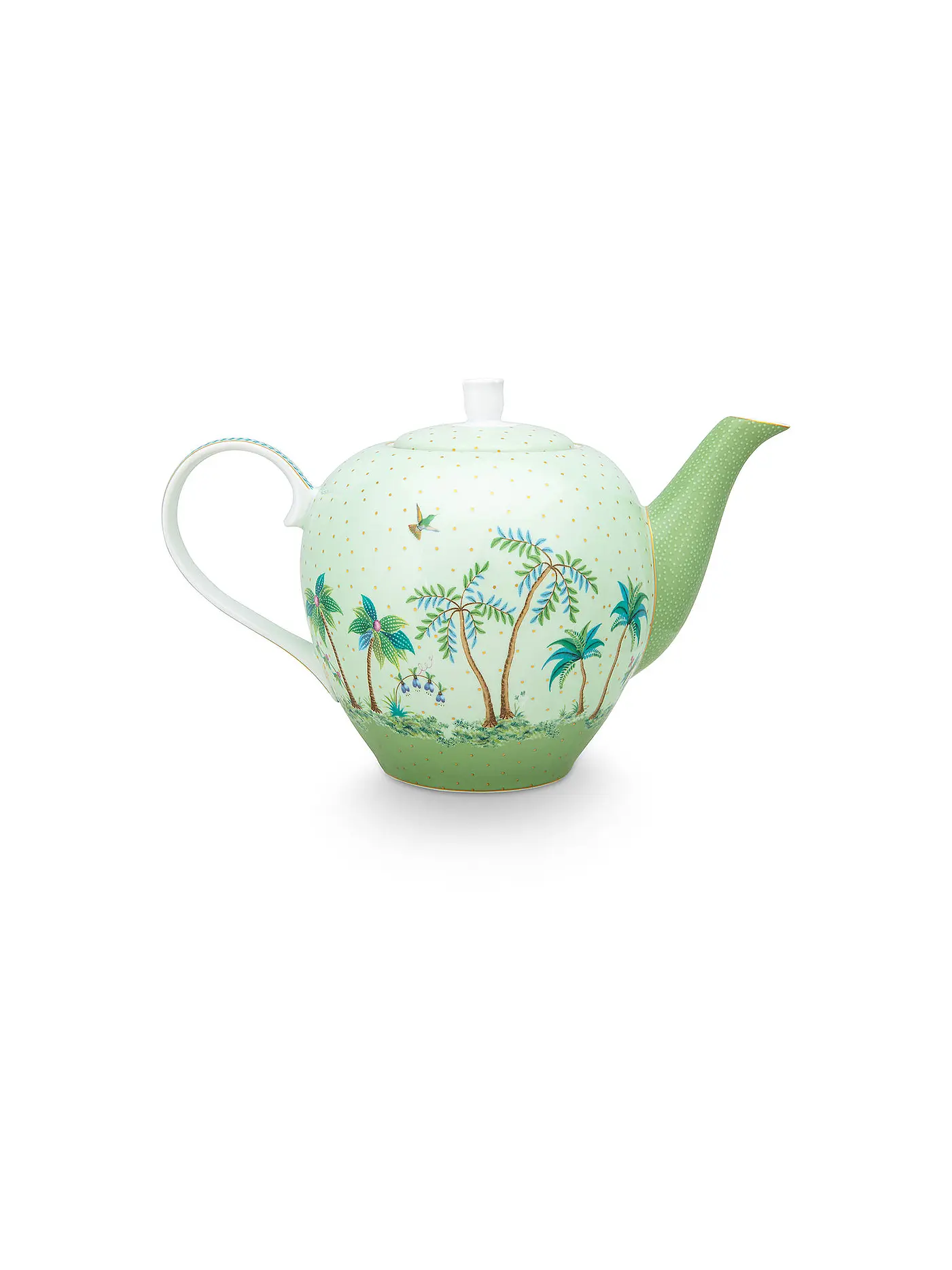 PIP STUDIO | Teekanne L 1,6l  Jolie Dots Gold | hellgrün